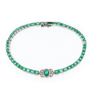 Vintage 9.06ct Emerald 18k White Gold Flex Link (1 of 4)