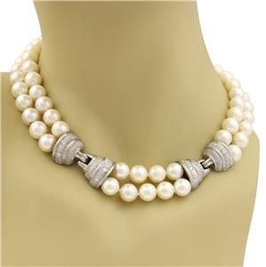 Vintage Judith Ripka Diamond Saltwater Pearls 18k White (1 of 4)