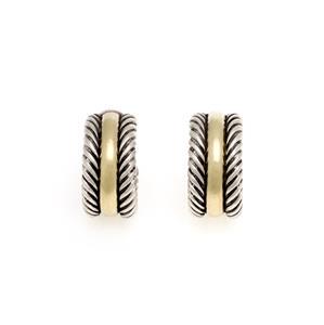 David Yurman Sterling Silver 14k Yellow Gold Mini Hoop (1 of 4)