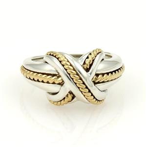 Tiffany & Co. Sterling 18k Yellow Gold X Crossover Ring (1 of 4)