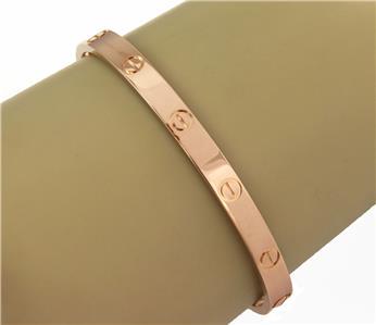 Cartier 18k Pink Gold Love Bangle Bracelet Size 19 (1 of 6)