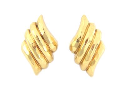 Henry Dunay 18k Yellow Gold Hammered Sea Shell Post (1 of 4)