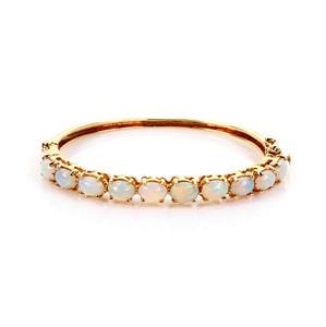 Vintage 10 Carats Fire Opal 14k Yellow Gold Bangle (1 of 4)