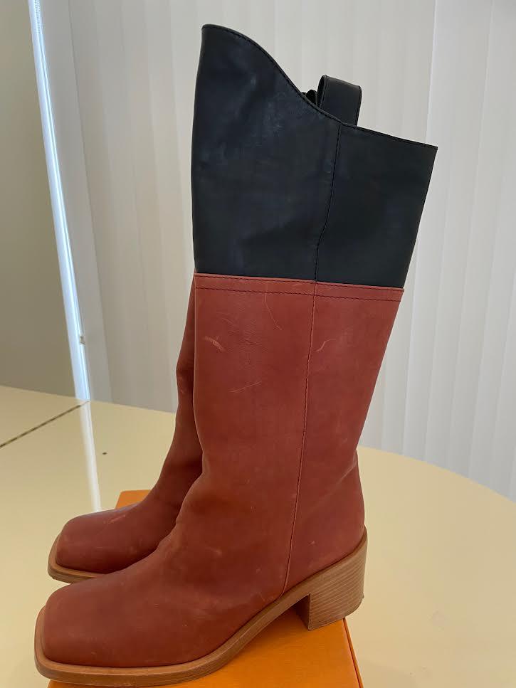 Chanel Dallas Paris two tone distressed leather tall (1 of 4)