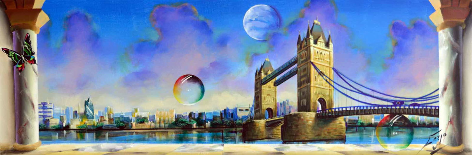 FERJO ** LONDON BRIDGE ** SIGNED ORIGINAL ACRYLIC (1 of 2)