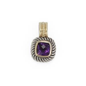 David Yurman Amethyst 925 Silver 14k Gold Cable Pendant (1 of 4)