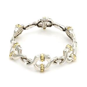 Caviar Sterling Silver 18k Yellow Gold Fancy Open Link (1 of 4)