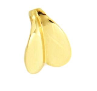 Georg Jensen 18k Yellow Gol Fancy Concave Leaf Pendant (1 of 4)