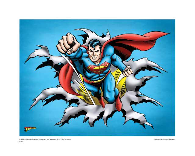 DC COMICS ** SUPERMAN: Artist: Dc Comics Title: Superman Medium: Fine Art This work comes with a Warner Brothers Hologram for Authenticity”Giclee on Paper Limited Edition: 500 Image Size: Approximately 16 inches x 12