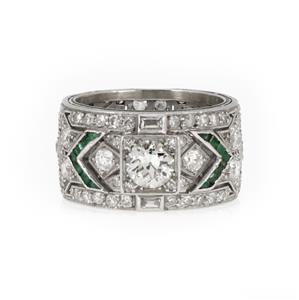 Art Deco Platinum 3.35ct European Old Mine Cut Diamond (1 of 4)