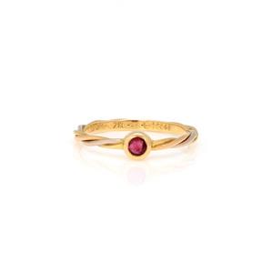 Cartier Ruby 18k Tricolor Gold Twisted Wire Band Ring (1 of 5)