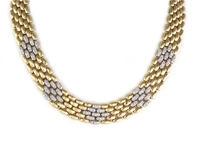 Estate 2.0ct Diamond 14k Gold Panther Link Collar Necklace (1 of 4)
