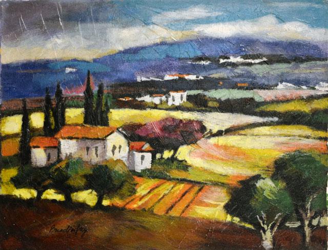 BRODINSKY ** SUMMER IN THE COUNTRYSIDE ** SIGNED EMBELLISHED CANVAS: Artist: Slava Brodinsky (b. 1955) Title: Summer in the Countryside Medium: Hand Embellished Serigraph on Canvas Signature: This piece is hand-signed by the artist Limited Edition: DLX 145 Image Size: