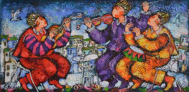 KACHAN **JUST FOR FUN ** MIXED MEDIA ORIGINAL (1 of 2)