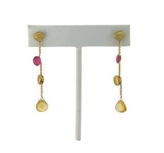 Marco Bicego PARADISE Sapphire 18k Yellow Gold Bead Dangle Earrings (1 of 6)