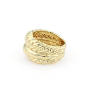 David Yurman 18k Yellow Gold 11.5mm Wide Cable Double Stack Dome Band Ring (1 of 3)