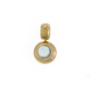 H.Stern 2.02ct Blue Topaz Diamond 18k Yellow Gold Pendant: A charming authentic small pendant by H.Stern, crafted from 18k yellow gold with a polished finish featurng a 2 carats cabochon bezel set blue topaz with a single cut 1 point diamond accent on the