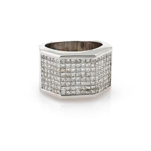 Estate 4.50ct Princess Cut Diamond 14k Gold Wide Band Ring SZ 10 (1 of 4)