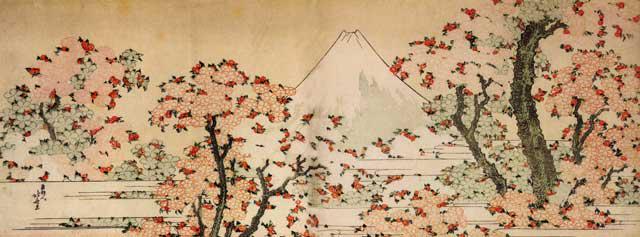 HOKUSAI **BEHIND CHERRY TREES AND FLOWERS** GICLEE ON CANVAS (1 of 1)