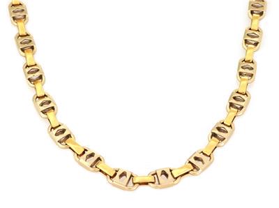 Men's 14k Two Tone Gold Fancy Link 6mm Wide Chain Necklace 21"L- (1 of 4)