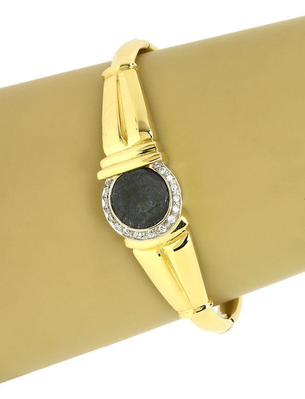 Sapphire Vintage Silver Coin 14k Yellow Gold Bracelet (1 of 4)