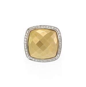 David Yurman Albion Diamond 18k Gold 925 Silver Halo Top Ring (1 of 4)