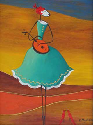 MYATLOV **BANJO ** ORIGINAL OIL (1 of 2)