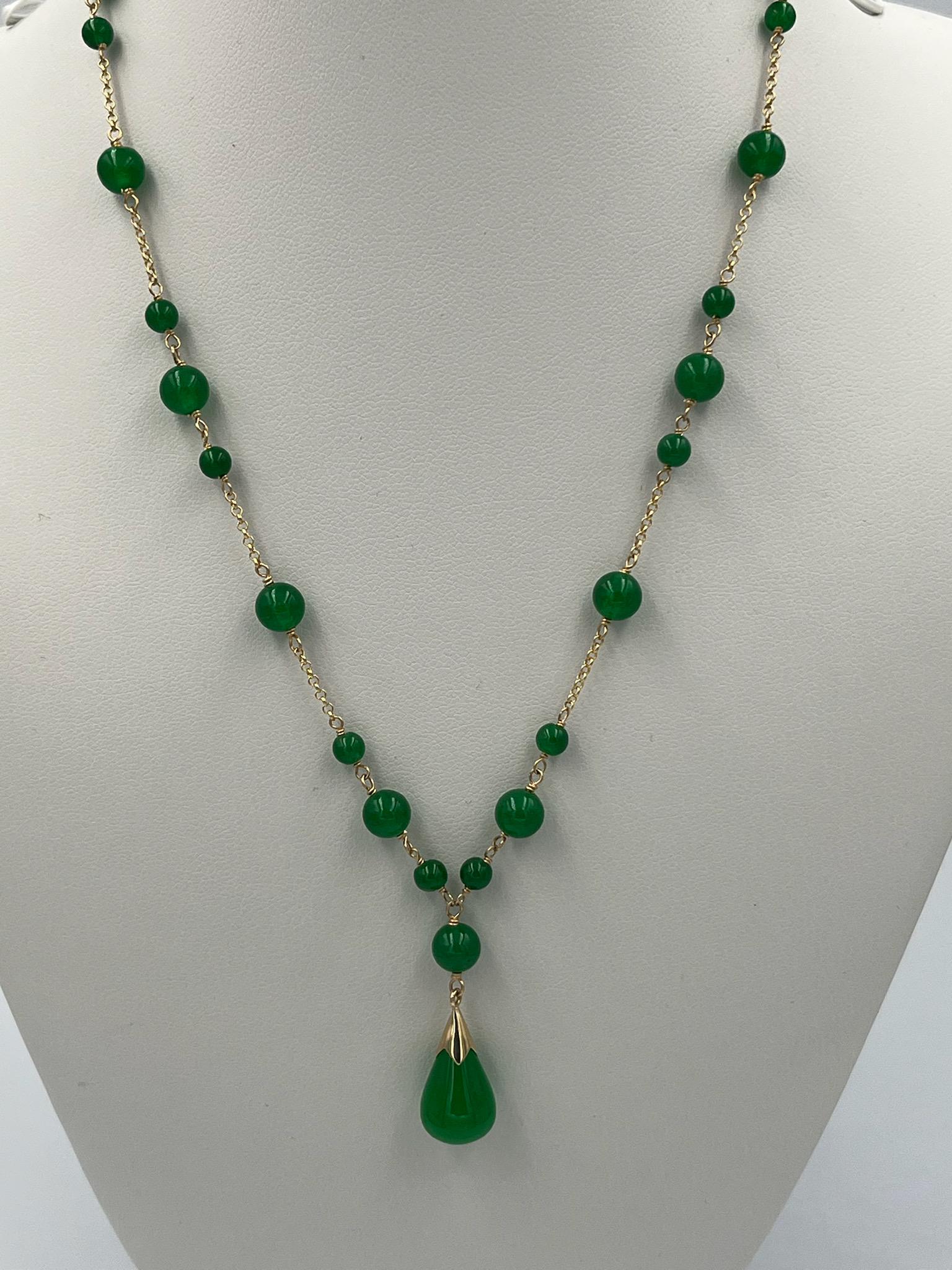 STUNNING JADE AND 14K GOLD NECKLACE (1 of 4)