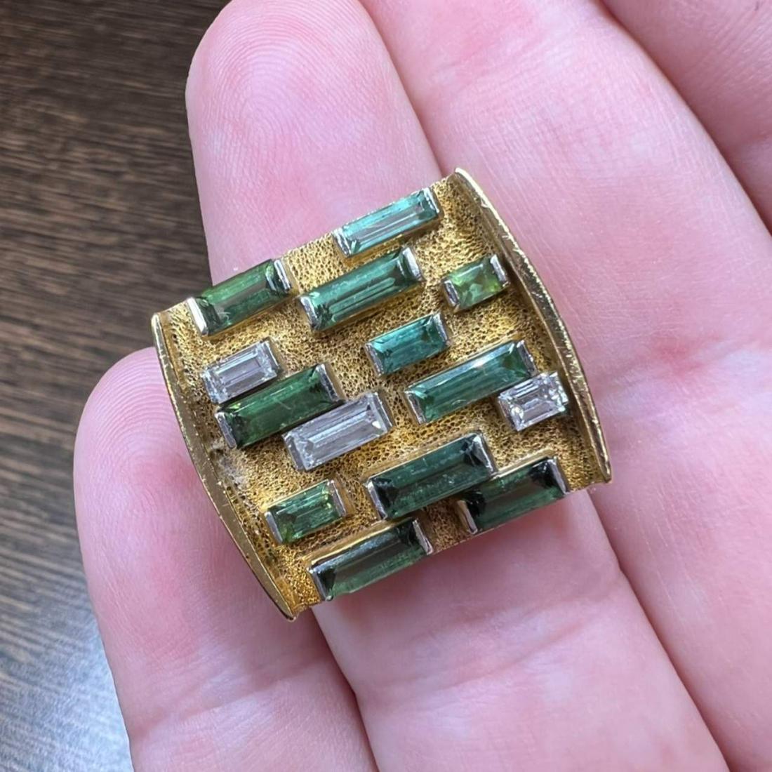 18K Yellow Gold Diamond & Tourmaline Ring (1 of 4)