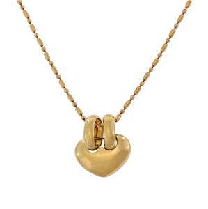 Chimento Reversible 18k Two Tone Gold Heart Pendant & Chain Necklace: This modern Chimento chain and pendant are crafted from 18k yellow and white gold. The pendant features a reversible style with a wide high polished puffed heart, white gold on one side and yellow gol