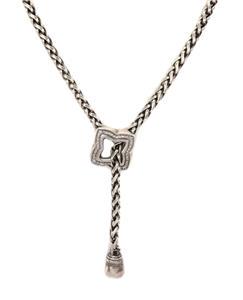 David Yurman Diamond 925 Silver Quatrefoil Charm Chain Necklace (1 of 4)