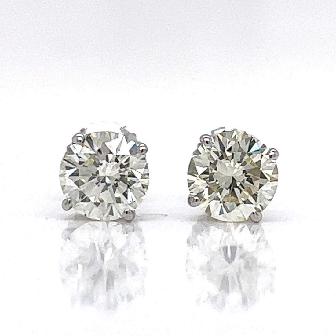 14K White Gold 2.00 Ct. Diamond Studs (1 of 3)