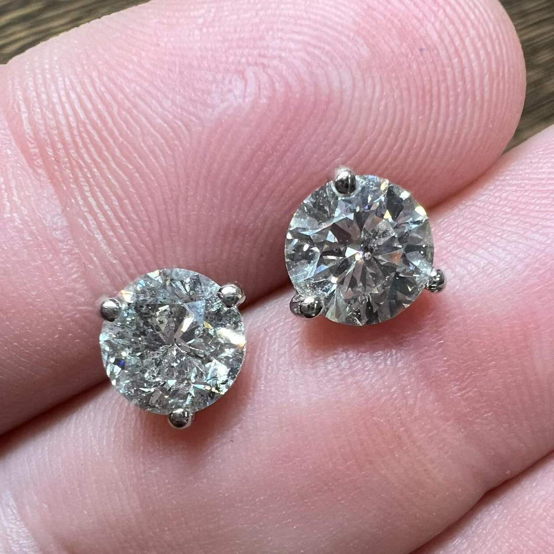 14K White Gold 2.72 Ct. Diamond Stud Earrings (1 of 2)