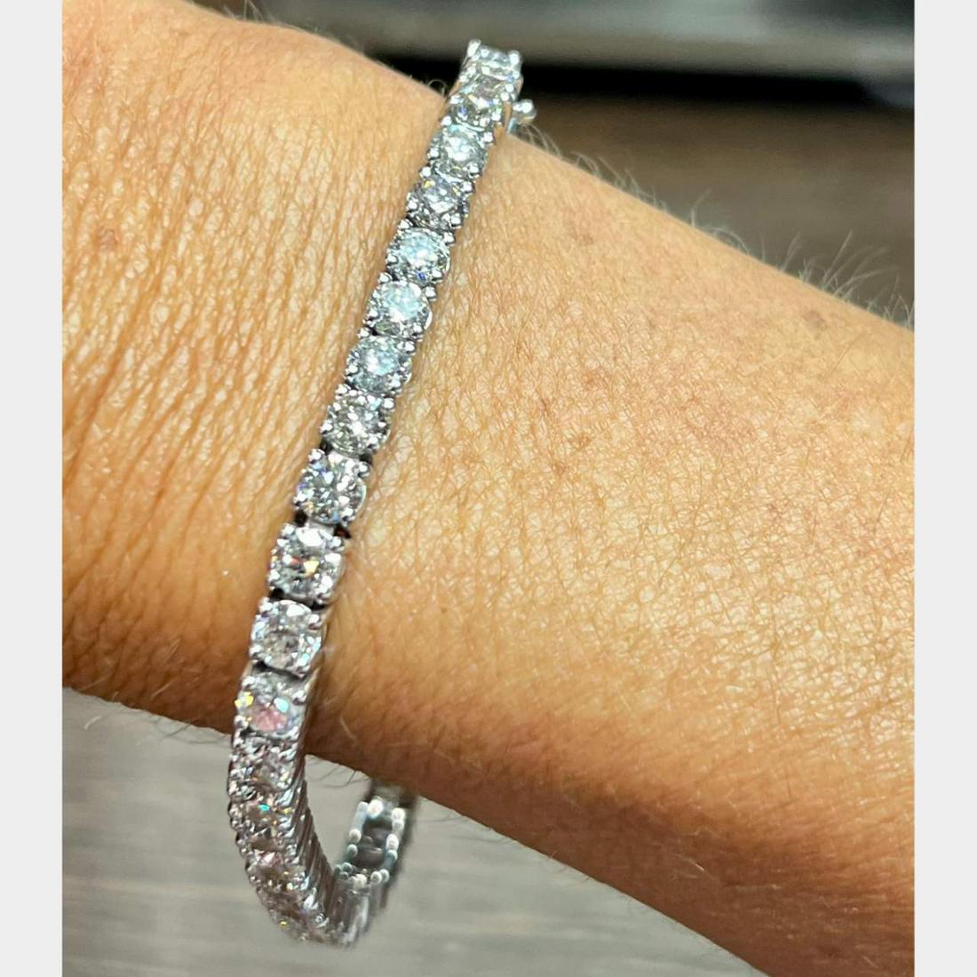 14K White Gold 12.50 Ct. Diamond Tennis Bracelet (1 of 3)