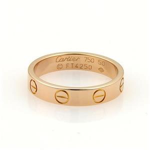 Cartier Mini Love 18k Pink Gold 3.5mm Wide Band Ring Size 50-US 5 (1 of 3)