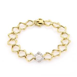 Tiffany & Co Picasso Vintage Diamond Platinum 18k Gold Square Link Bracelet (1 of 4)