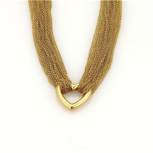Tiffany & Co 18k Yellow Gold Heart Pendant Multichain Toggle Clasp Necklace 16" (1 of 4)