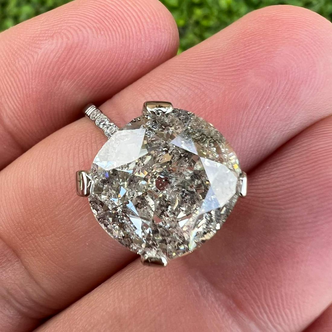 Platinum EGL Certified 7.34 Ct. Diamond Ring (1 of 5)