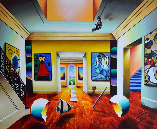 FERJO ** COLORS OF WONDERMENT ** SIGNED CANVAS: Artist: Ferjo (b. 1946) Title: Colors of Wonderment Medium: Acrylic on Canvas Signature: Hand-signed by the Artist Image Size: Approximately 24 inches x 30 inches Framed: Unframed on Unstretched Canva