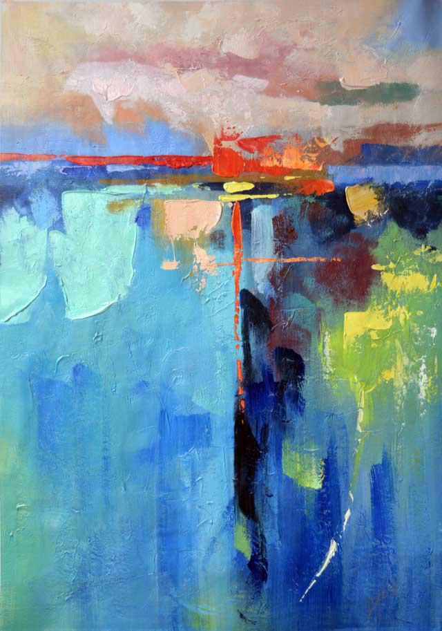 LYON **DISASTROUS DEPTHS ** SIGNED ORIGINAL: Artist: Lyon Title: Disastrous Depths Medium: Oil on Canvas Signature: This one-of-a-kind work is hand-signed by the artist Image Size: Approximately 28 inches x 40 ¼ inches Framed: Unframed on
