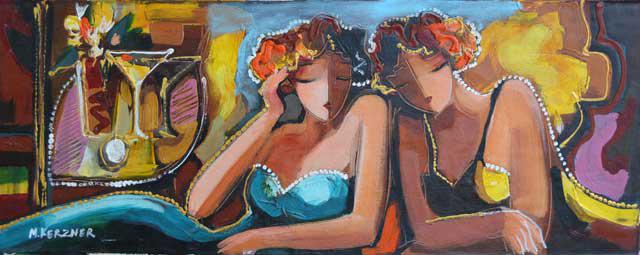 KERZNER **GIRLS NIGHT ** SIGNED ORIGINAL (1 of 2)