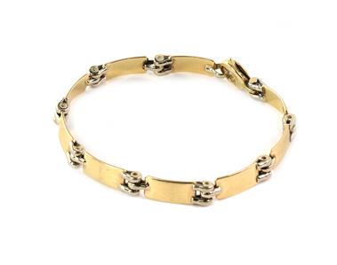 Baraka 14k Two Tone Gold Bar Link Bracelet (1 of 4)