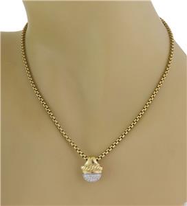 David Yurman Diamond 18k Gold Pendant Box Chain Necklace (1 of 6)