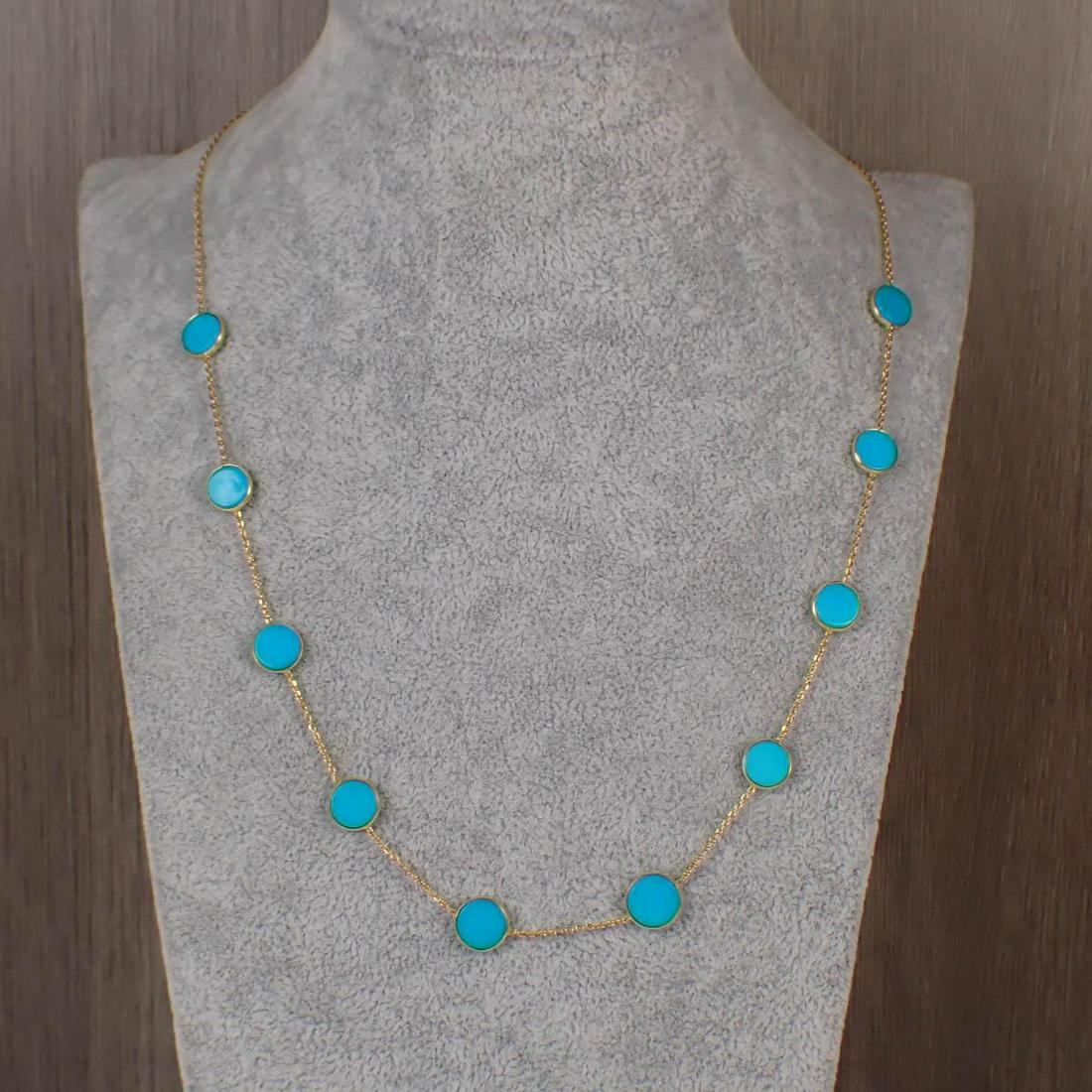TURQUOISE AND EIGHTEEN KARAT GOLD NECKLACE (1 of 3)