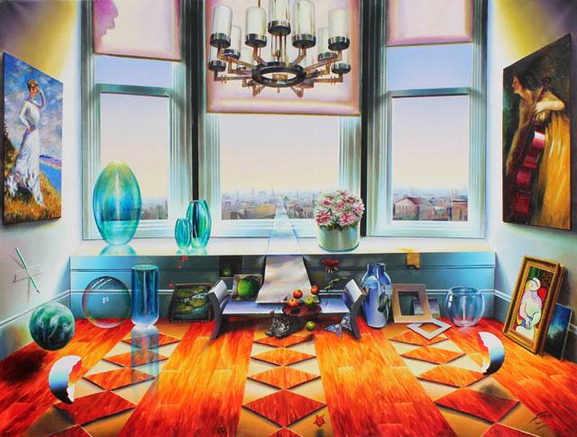 FERJO ** CITY VIEW ** SIGNED CANVAS: Artist: Ferjo (b. 1946) Title: City View Medium: Fine Art Giclee on Canvas Signature: Hand-signed by the Artist Limited Edition: 350 Image Size: Approximately 30 inches x 40 inches Framed: Unframed on