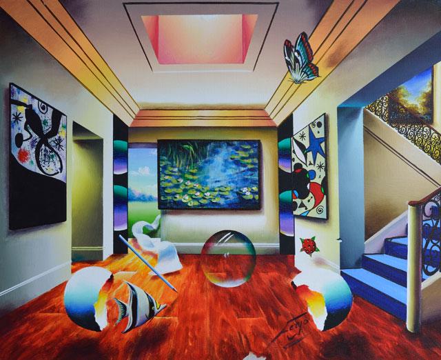 FERJO **FLOWERING LILLIES** SIGNED CANVAS: Artist: Ferjo (b. 1946) Title: Flowering Lillies Medium: Acrylic on Canvas Signature: Hand-signed by the Artist Image Size: Approximately 24 inches x 30 inches Framed: Stretched and Ready for Framing