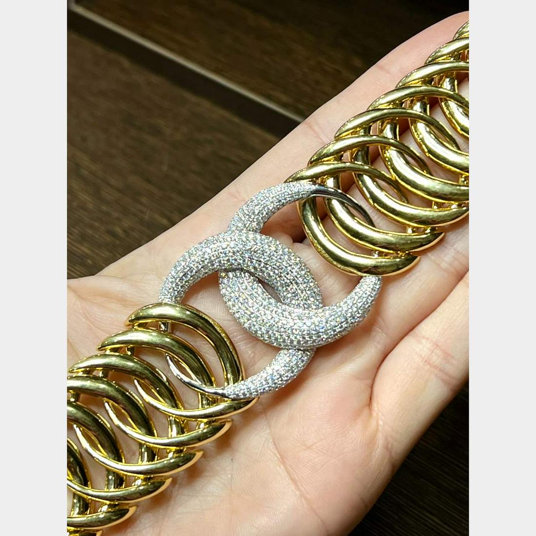 Retro 18K Yellow & White Gold Diamond Bracelet (1 of 3)