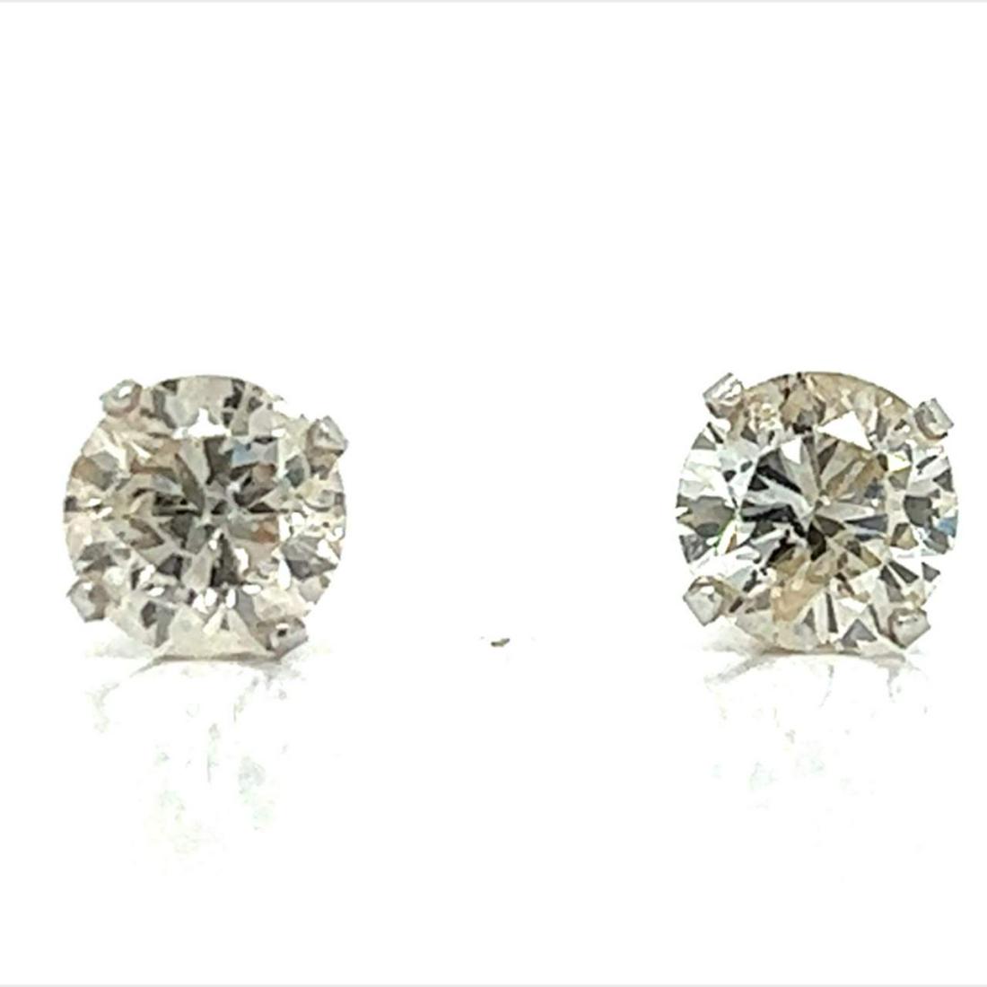 14K Whit Gold 1.50 Ct. Diamond Stud Earrings (1 of 2)