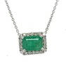 GORGEOUS DIAMOND AND EMERALD NECKLACE 14K W/GOLD