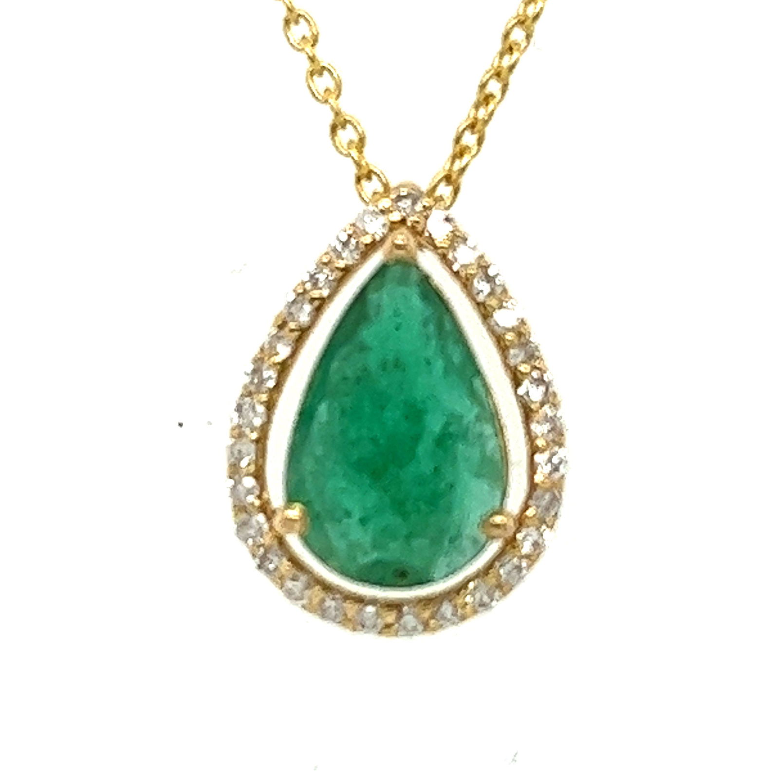 GORGEOUS DIAMOND AND EMERALD NECKLACE 14K Y/GOLD (1 of 4)